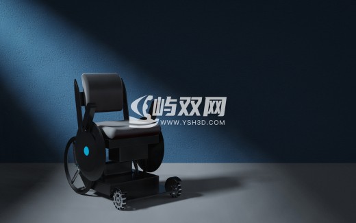 新式轮椅三维模型缩略图